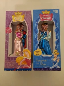 Walt Disney Cinderella Sleeping Beauty Hand Blown Christmas Ornaments 1999 - Picture 1 of 4