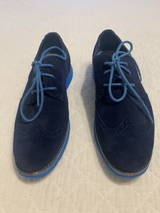 Cole Haan Lunar Grand Wingtip Women Size 7 M Suede Blue Shoes - Picture 1 of 12
