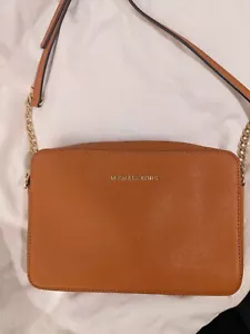 Michael Kors Jet Set Large Leather Crossbody bag Orange - Very Good Condition - Picture 1 of 3