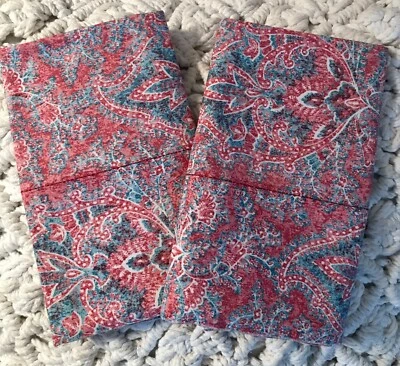 RARO PAR DE FUNDAS DE ALMOHADA ESTÁNDAR RALPH LAUREN MEREDITH PAISLEY ~ USADO EN EXCELENTE ESTADO Foto 1 de 4