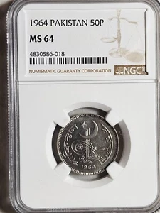 Pakistan 50 Paisa 1964 NGC MS 64 - Picture 1 of 2