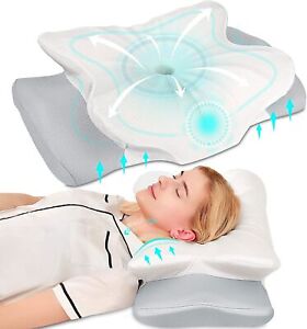 Cervical Pillow for Neck Pain Relief,Cradle Odorless Contour Memory Foam Pillows