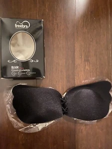 Schwarzer trägerloser selbstklebender BH mit String zum Binden vorne Verschluss - Bild 1 von 5