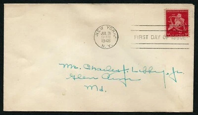 USA, SCOTT # C38, FDC COVER OF 1948 AIRMAIL MAP OF FIVE BOROUGHS, SMALL FAULT - Image 1 of 2