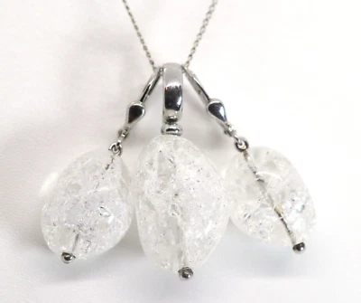 Set Ciondolo+Orecchini, Rutilo Quarzo, Argento Sterling 925er -mdi Catena 50cm - Immagine 1 di 4