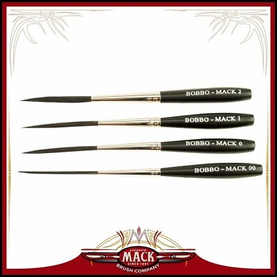 Bobbo/Mack Super Quad Pinstriping Paint Brush Sizes #00,#0,#1, #2 OR Set of Four