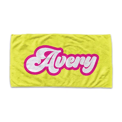 Personalized Retro Beach Towel | Bath Towel | Pool Towel | Bridal | Vacation - Image 1 of 4