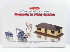 1:87 Wiking 099085 Fertighaus Bausatz + Mobilkran Demag+VW T1 Doppelkabine W1 - Bild 1 von 3