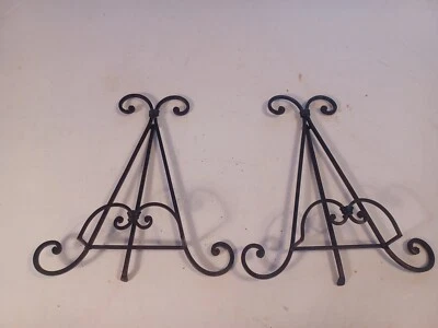 2 Caballete de exhibición de placa de libro de imágenes de hierro forjado marrón U4 Foto 1 de 4