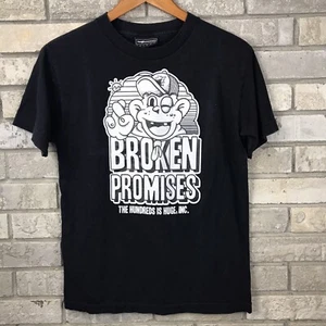 Rare The Hundreds Broken Promises Mens Small Black T Shirt Faded Worn Skate Rap - Picture 1 of 7