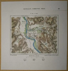 1877 Perron map VICHY, FRANCE (#132) - Imagen 1 de 1