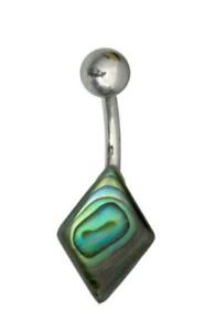 Belly Button Piercing Stainless Steel Pearl Rhombus Paua Abalone