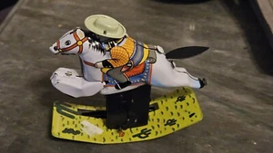 NWT SCHYLLING MECHANICAL ROCKING COWBOY WIND UP TIN TOY MIB - Picture 1 of 8