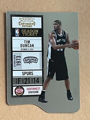 2010-11 Contenders Patches TIM DUNCAN #44 Die-Cut Gold /99    San Antonio Spurs - Image 1 of 2