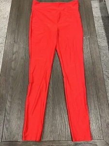 Mens jock bright Red Thin Shiny Spandex Tights Compression Pants large - Picture 1 of 1