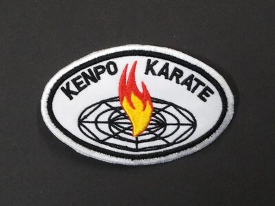 Kenpo Fire White Oval Patch 4" x 2.75" Iron On New - Image 1 of 2