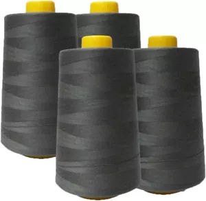 4Pack of 6000 Yard Spools Sewing Thread All Purpose Spun Polyester Overlock Cone - Picture 1 of 53