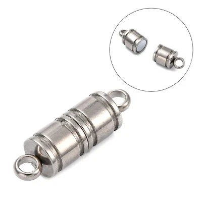 10Sets Column 304 Stainless Steel Magnetic Clasps Jewelry Making Findings 26x8mm - Image 1 of 4