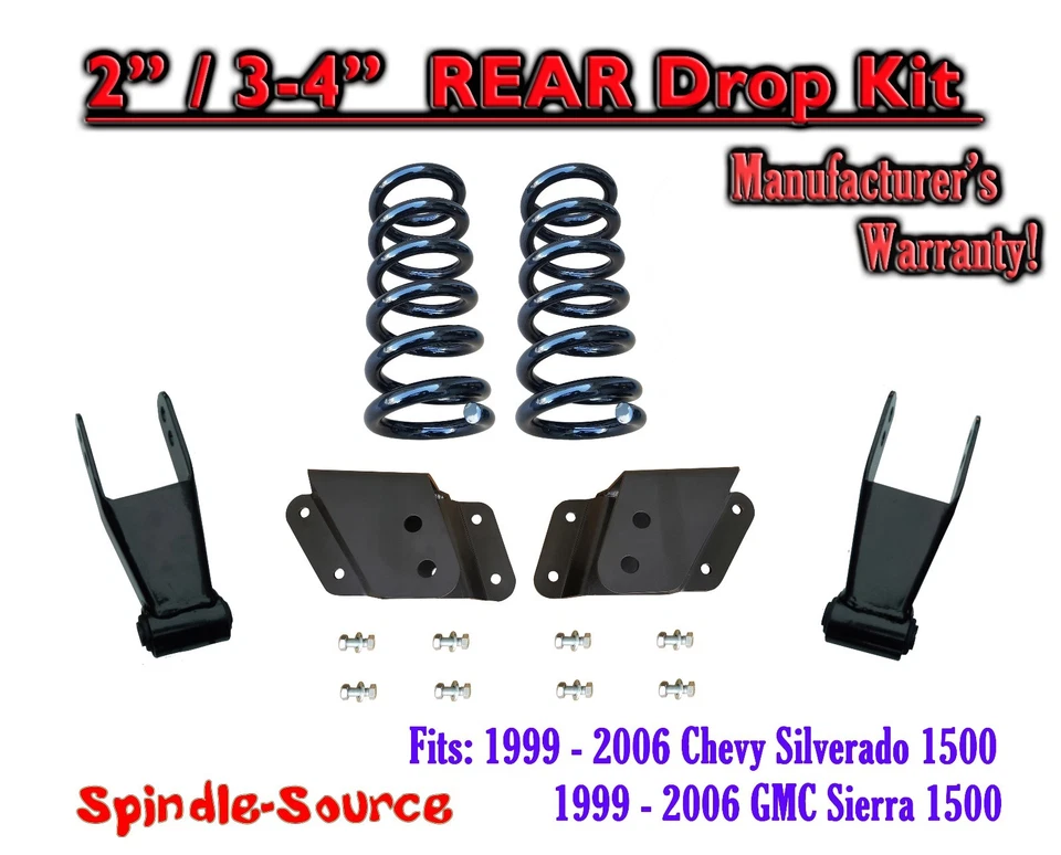 Kit de caída inferior de 2"/4" PARA 99-07 Chevrolet Silverado/GMC Sierra 1500 V8 Foto 1 de 1