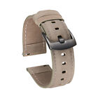 Mens Genuine Leather Watch Strap Band With Spring Bar Retro Brown 20Mm/22Mm Chic