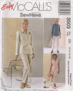 McCalls Sewing Pattern 3503 EASY Jacket Top and Trousers Size 12 14 16 18 New - Picture 1 of 13