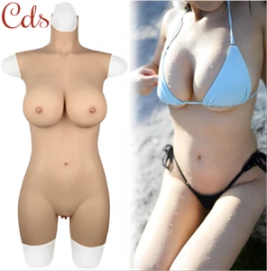 E Cup Bodysuit Silicone Breast Forms Fake Boobs For Crossdresser To Cosplay - Picture 1 of 15