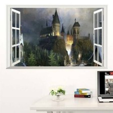 Adesivo grande finestra su Hogwarts Harry Potter Castello magico