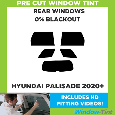 Pour Hyundai Palissade 2020 + Pré Coupe Vitre Teintée Arrière 0% Blackout Film - Image 1 of 4