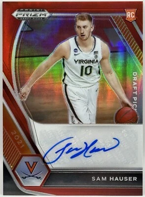 2021 Panini Prizm Draft Picks Red Prizm Rookie Auto /199 Sam Hauser #DP-SHA - Image 1 of 2
