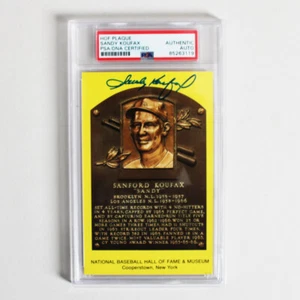 Sandy Koufax Signed Postcard HOF Plaque - COA PSA/DNA - Picture 1 of 2