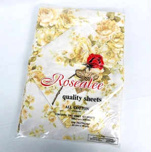 Retro Floral ROSEALEE Single Bed Sheets 100% Cotton NEW Old stock Autumn Colour - Picture 1 of 5