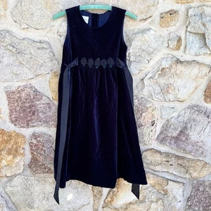 Vintage 90s Laura Ashley mother & child velvet dress size 8 girls  - Picture 1 of 5