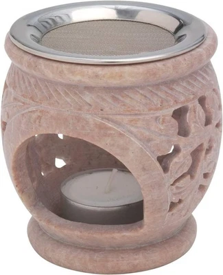 Soapstone Incense Burner by – 3.3 in Tall, 3.3 in Wide – Unique Natural Color... - Image 1 of 2