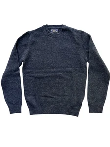 🔵 Bl’ker – Maglione Girocollo Shetland BLKMAI24-W9001 Navy Uomo New FW25 - Picture 1 of 2