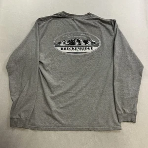 Camicia vintage Breckenridge Colorado manica lunga uomo taglia XL grigia stampa grafica - Foto 1 di 11