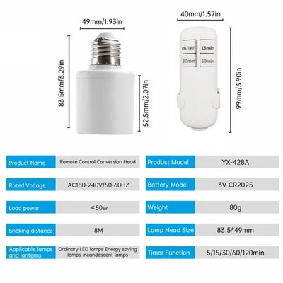 Induction Light Socket E27 with Timer Easy Installation and Remote Access - Image 1 of 4