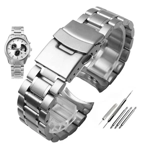 Correa de reloj de acero inoxidable 22 24 mm para pulsera Casio EDIFICE EFV-540 S510 - Imagen 1 de 12