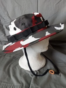 Cappello rosso mimetico Boonie - Rothco stile militare Boonie con mentoniera nuovo 7 - Foto 1 di 7