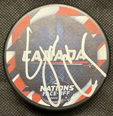 Jon Cooper Signed Autographed Canada 4 Nations Puck PSA/COA - Image 1 of 2