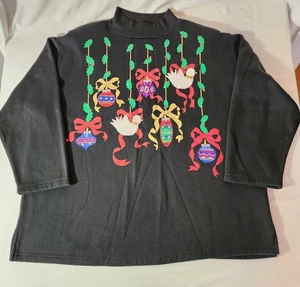 Suéter Feo Navidad Mujer 18/20 Plus Negro Imitación Cuello Alto Adornos Punto Extra - Imagen 1 de 12