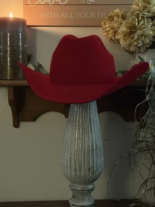 Bailey, sombrero de vaquera rojo, sin banda, talla grande - Imagen 1 de 7