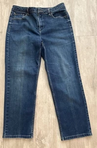 Liz Claiborne Jean Women's Size 10 Blue Dark Wash Original Fit Tapered Leg - Picture 1 of 9