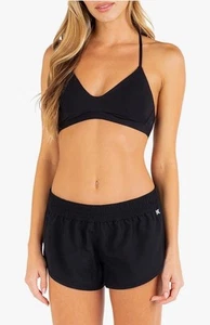 NWT Hurley Women's Standard Black Boardshort Bottom Beach rider SZ L BOOTY SHORT - Picture 1 of 9