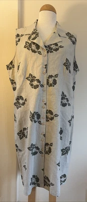 White Stag Linen Blend Shirt Dress Plus 18W Khaki Sleeveless Button Up Midi - Image 1 of 4