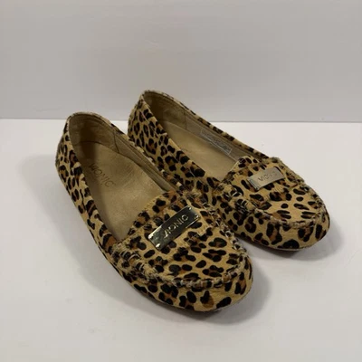 Mocasines Vionic Sydney pelo de becerro bronceado estampado de leopardo para mujer 7,5 cómodos sin cordones Foto 1 de 4