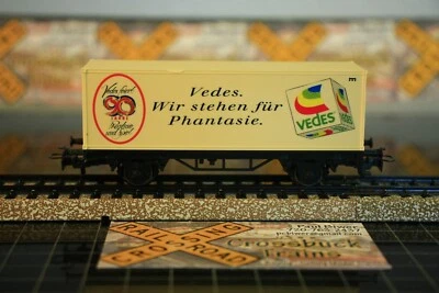 HO MARKLIN 84408 2-axle container flat Vedes Wir stehen fur fantasie  (062713) - Image 1 of 4