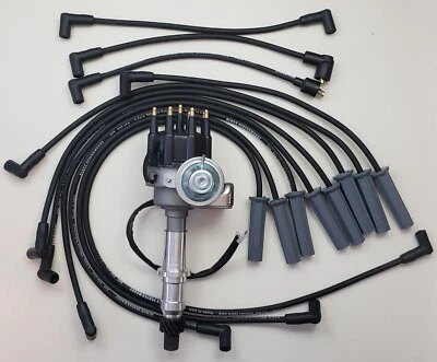 DISTRIBUIDOR HEI PONTIAC 350 389 400 455 TAMPA PEQUENA + FIOS DE VELA DE IGNIÇÃO PRETO 8,5mm - Imagem 1 de 2