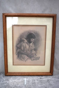 Older Framed Picture of St. Joseph the Worker, 15" x 12" (CU653) chalice co. - Picture 1 of 9