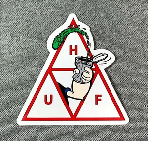 HUF Popeye Skateboard Sticker Triangle 3.25" #4 HUF3 - Picture 1 of 1
