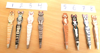 New TWEEZERS with Animal/Pet/Dog/Cat design.  You Choose.  Slant Tip  GREAT GIFT - Image 1 of 3